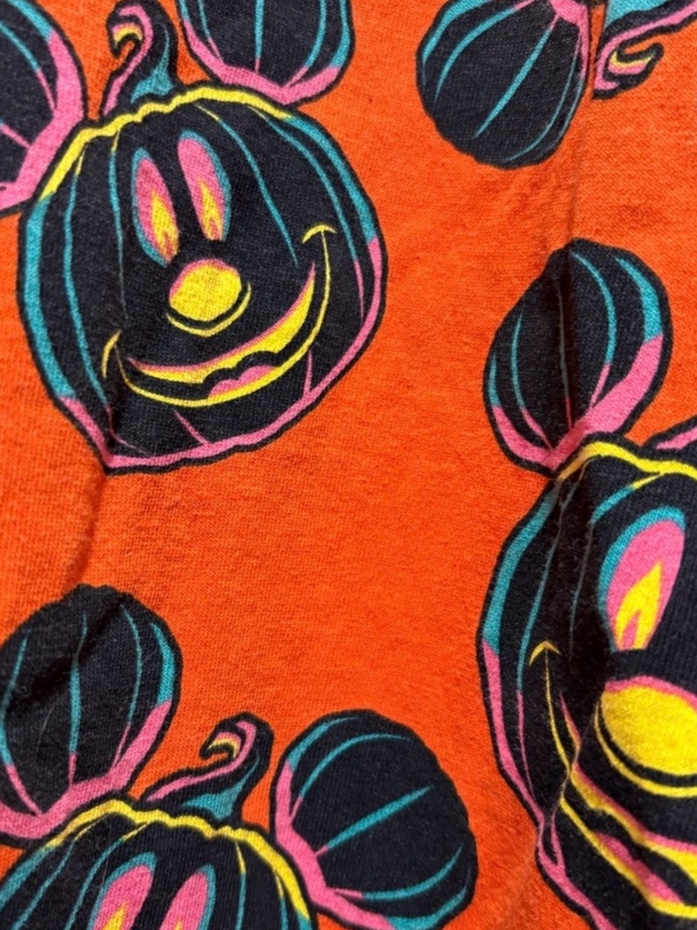 Disneyworld Halloween Orange Long Sleeve Crew Mickey Pumpkin Print Size L - Picture 6 of 9